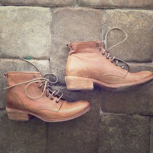Frye lace up booties